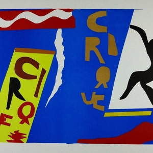 1957 HENRI MATISSE Lithograph 'The Circus' Jazz Acrobat Clown Collage Cutouts Abstract Sheet Size c.7x4.5ins.. Mid Century Modern Decor