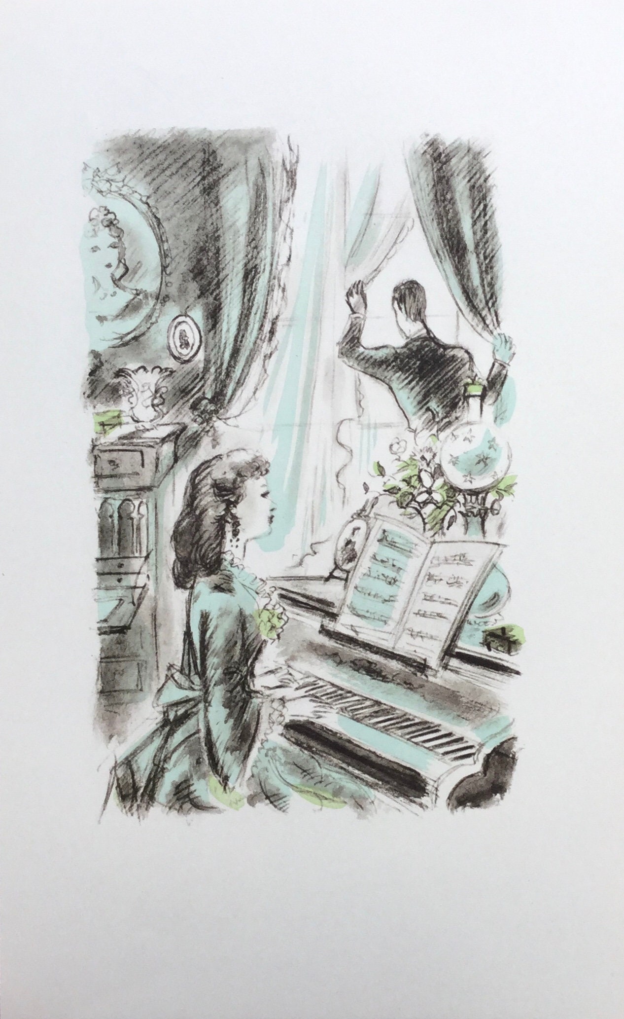 1958 DIGNIMONT Colour Illustration for  Le Grand Meaulnes The Wanderer Alain Fournier 10x6.25ins.