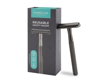 Matte Black Safety Razor - Razor Only, Travel Shaving Sets, Shaving Kits - Eco Shaving Products - Matte Black Razor