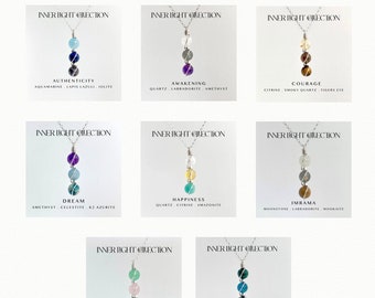 Inspirational Crystal Necklaces with 925 sterling silver, Crystals for manifestation