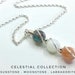 Collier céleste avec Pierre de Soleil Pierre de Lune Labradorite et Argent Sterling 925