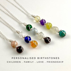 Birthstone necklace for mum, personalised necklace, family birthstones