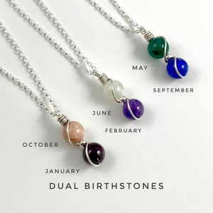 Couples Necklace, family birthstones,  Best Friend gift, birthstone necklace