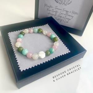 Choose your crystals, Personalised Crystal Bracelets, 925 Sterling Silver, Handmade Jewellery, Healing Crystals