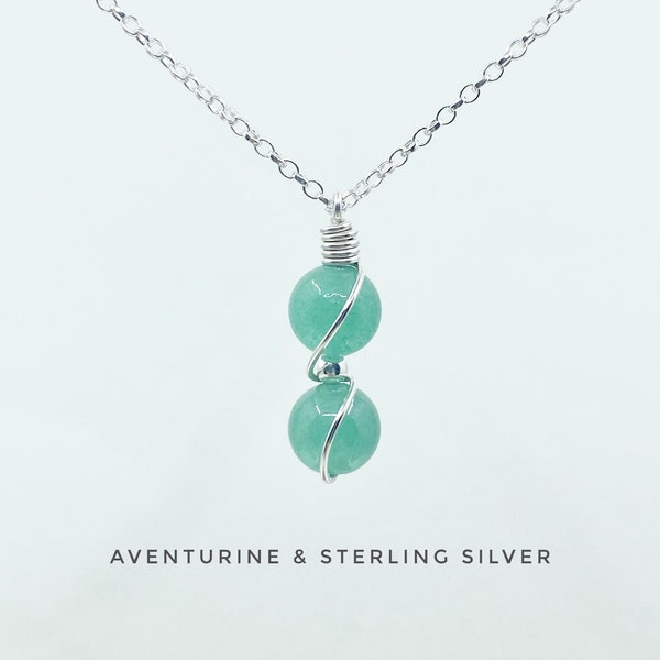 Green Aventurine Necklace, Mint green, Crystal necklace, Spiritual jewellery