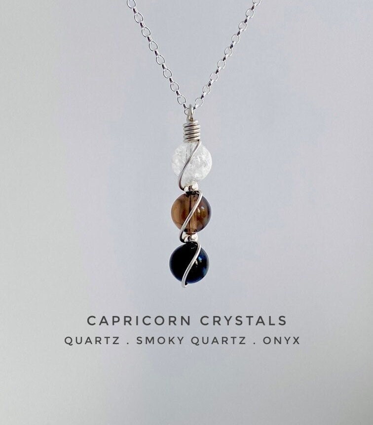 Capricorn crystal necklace deals