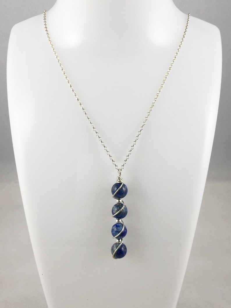 Sterling Silver Lapis Lazuli Bracelet gift set September birthstone necklace Lapis Lazuli pendant Lapis Lazuli Necklace