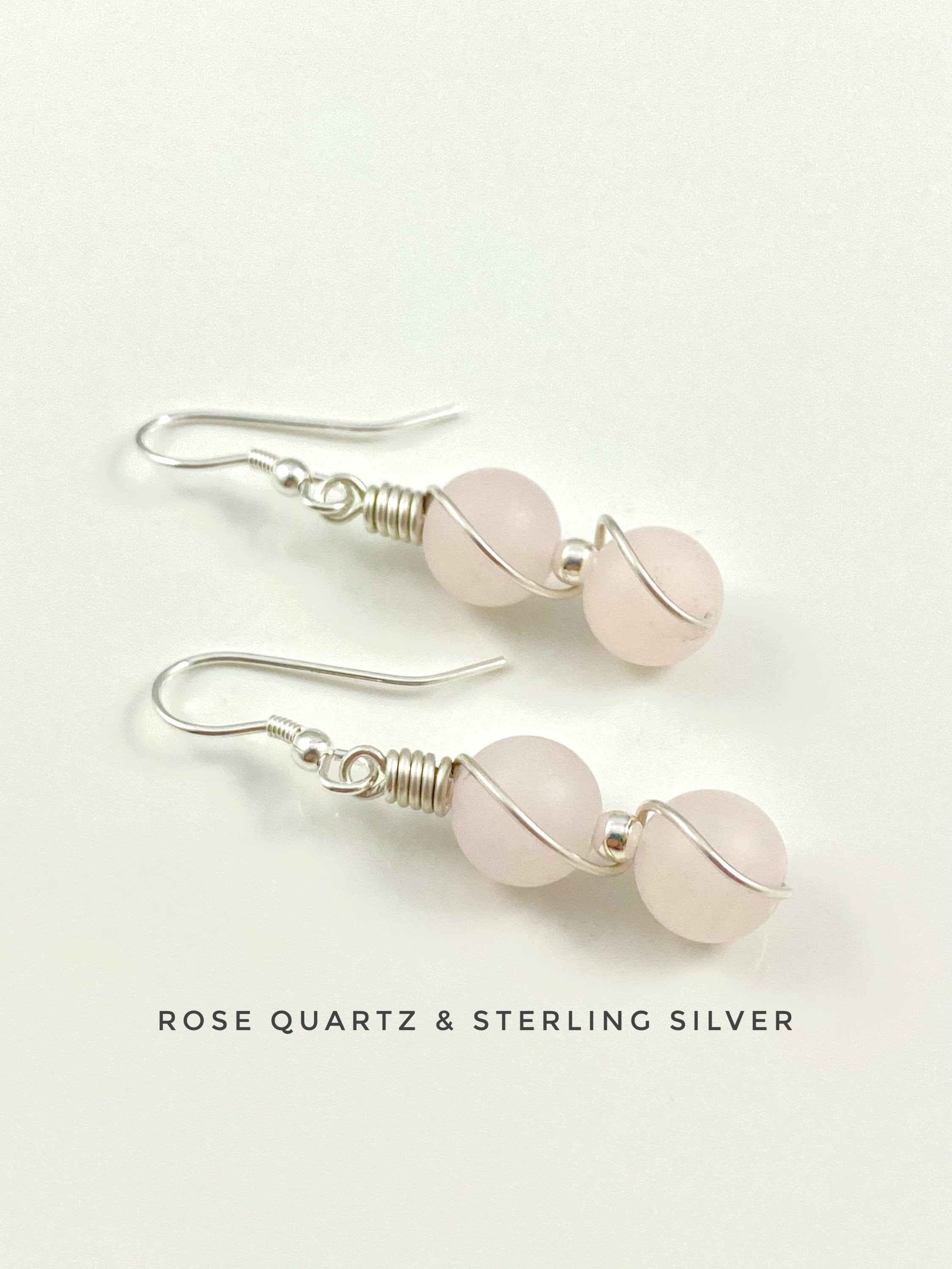 Rose Quartz Earrings, Light Pink Earrings, dangle earrings, gift for girlfriend