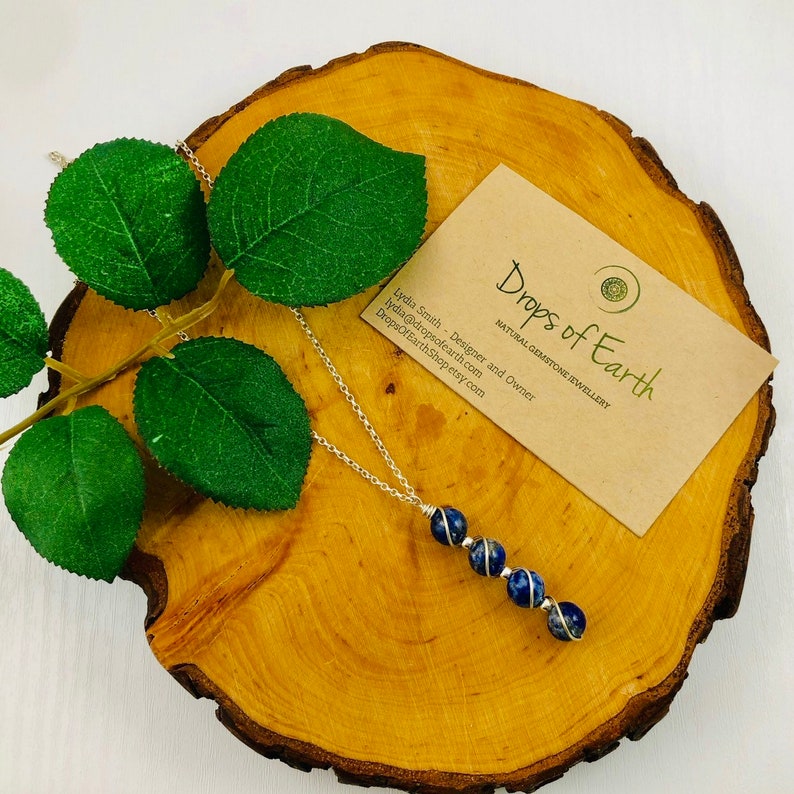 Sterling Silver Lapis Lazuli Bracelet gift set September birthstone necklace Lapis Lazuli pendant Lapis Lazuli Necklace