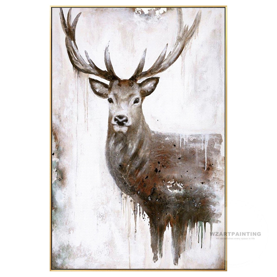 Framed Wall Art Deer Animal Print Painting Digital Prints Etsy