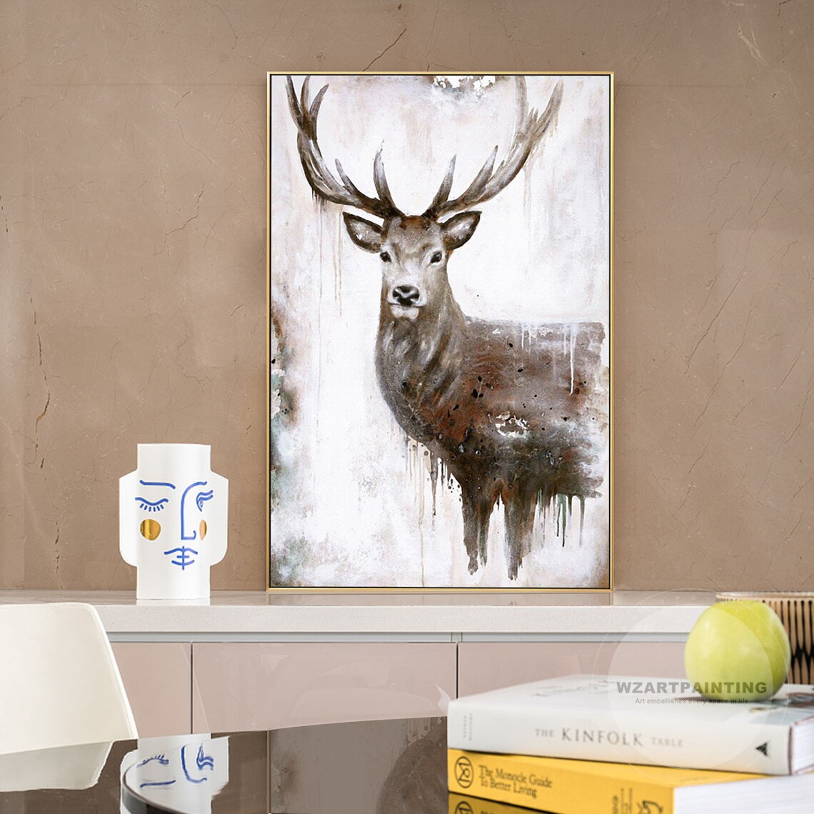 Framed Wall Art Deer Animal Print Painting Digital Prints Etsy