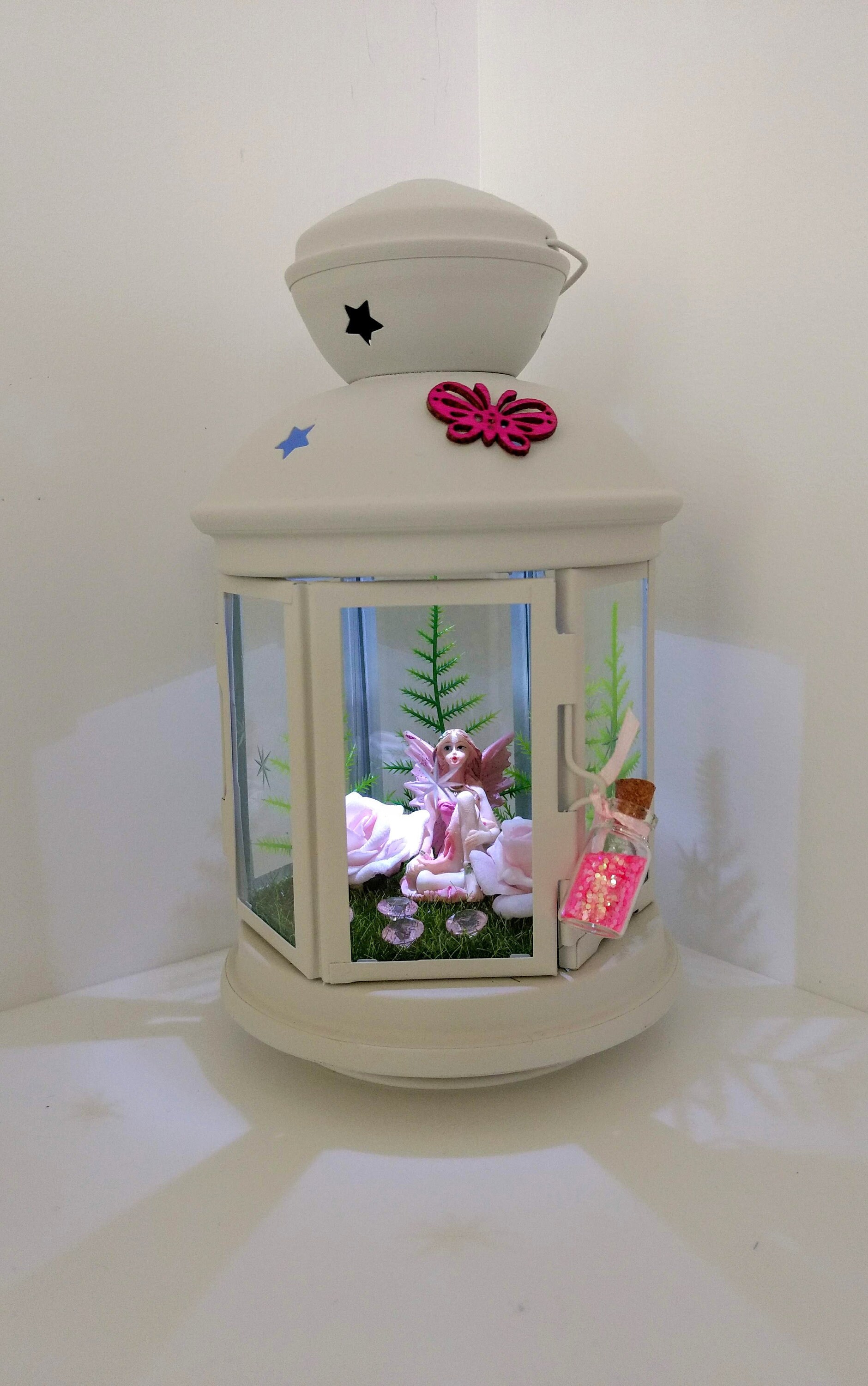 Fairy Lantern with Pink Roses Fairy Bedroom Accessories Etsy