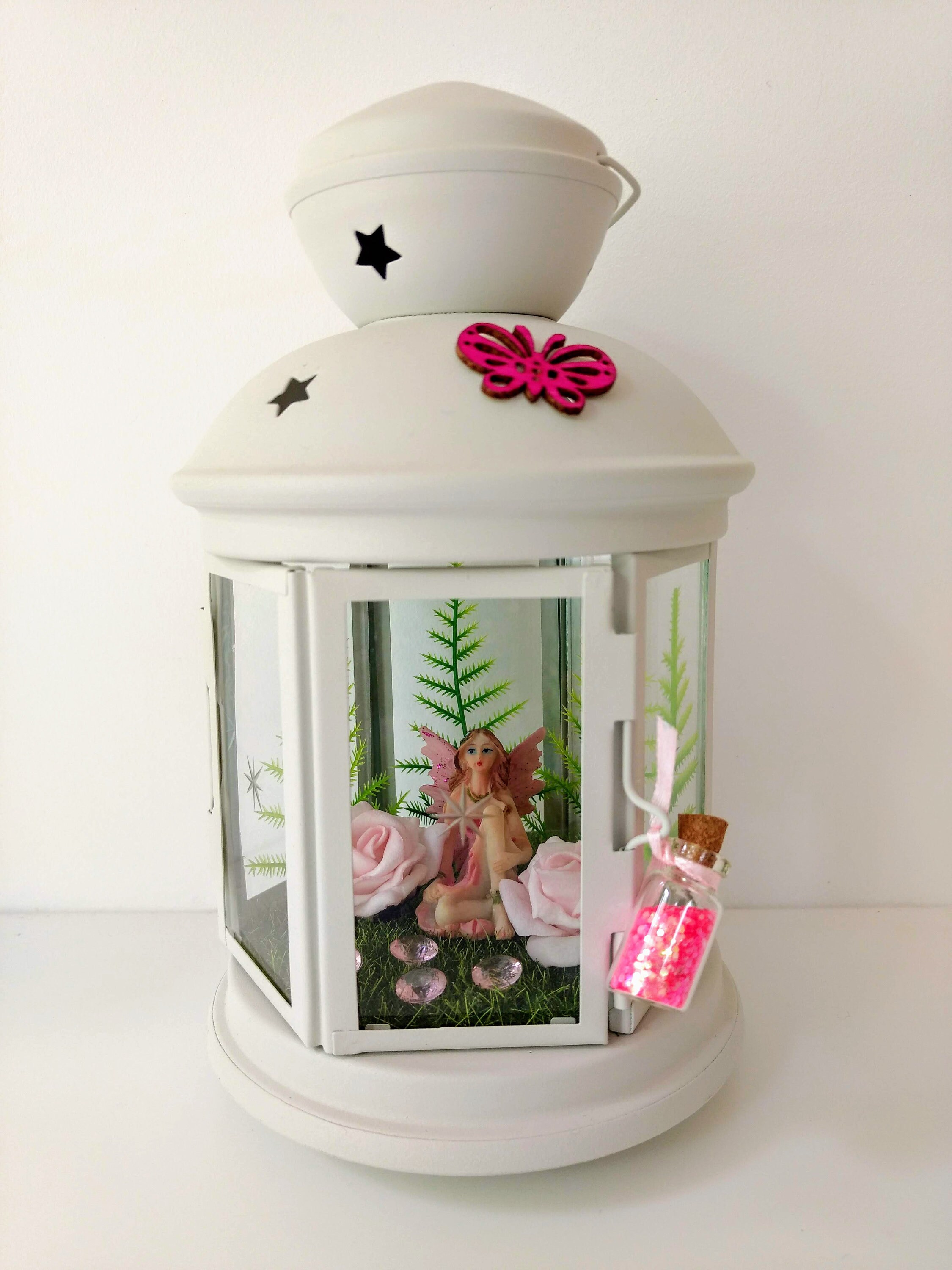 Fairy Lantern with Pink Roses Fairy Bedroom Accessories Etsy