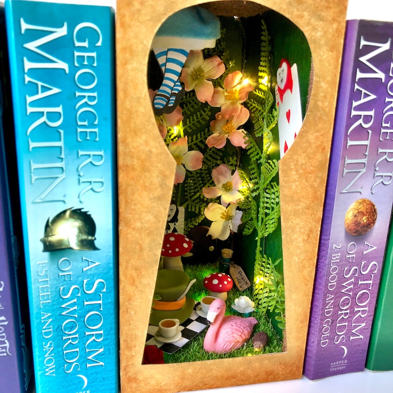 Book Nook Shelf Insert of Alice in Wonderland Book Nook UK Etsy UK