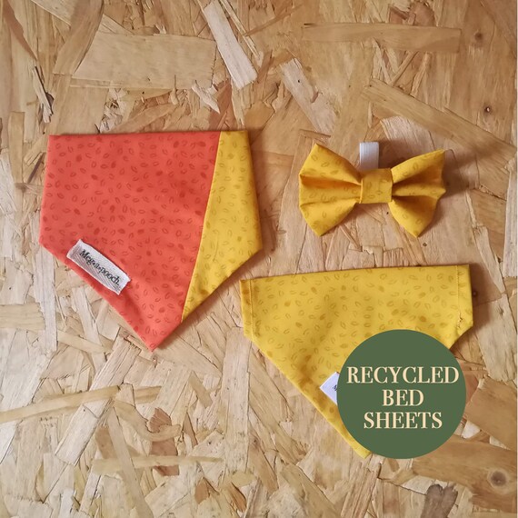 Eco Friendly Pet Accessories / Orange / Yellow / Pet Bandanas Etsy