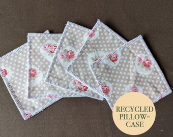 Reusable Facial Wipes / Pack of 5 / Reusable / Plastic Free / Eco Friendly / Zero Waste / Recycled / Washable / Bamboo / Toweling / Floral