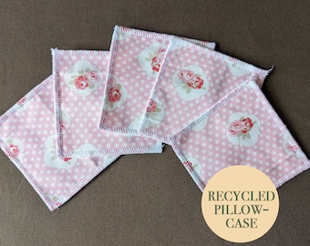 Reusable Facial Wipes / Pack of 5 / Reusable / Plastic Free / Eco Friendly / Zero Waste / Recycled / Washable / Bamboo / Toweling / Floral