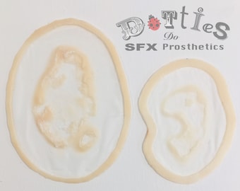 2er Pack Unlackierte Silikon Prothese, verrottetes Fleisch / große Wunde / Zombie