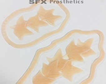 2 Unpainted Silicone Prosthetic, leaves / ivy