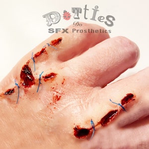 3 pieces Unpainted Silicone Prosthetic Deep Stitches