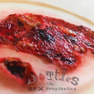 2 pack Unpainted Silicone Prosthetic, rotting flesh / large wound / zombie