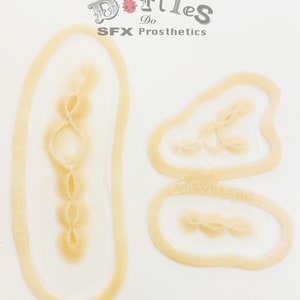 3 pieces Unpainted Silicone Prosthetic deep stitches