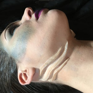 Pack of 2 Unpainted Silicone Prosthetic Gills / mermaid / fish