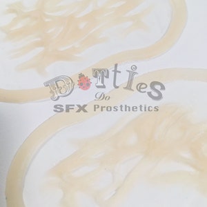 Pack of 2 Unpainted Silicone Prosthetic, large burnt skin  / large wound / freddy
