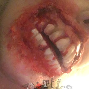 Unpainted Silicone Prosthetic, exposed teeth