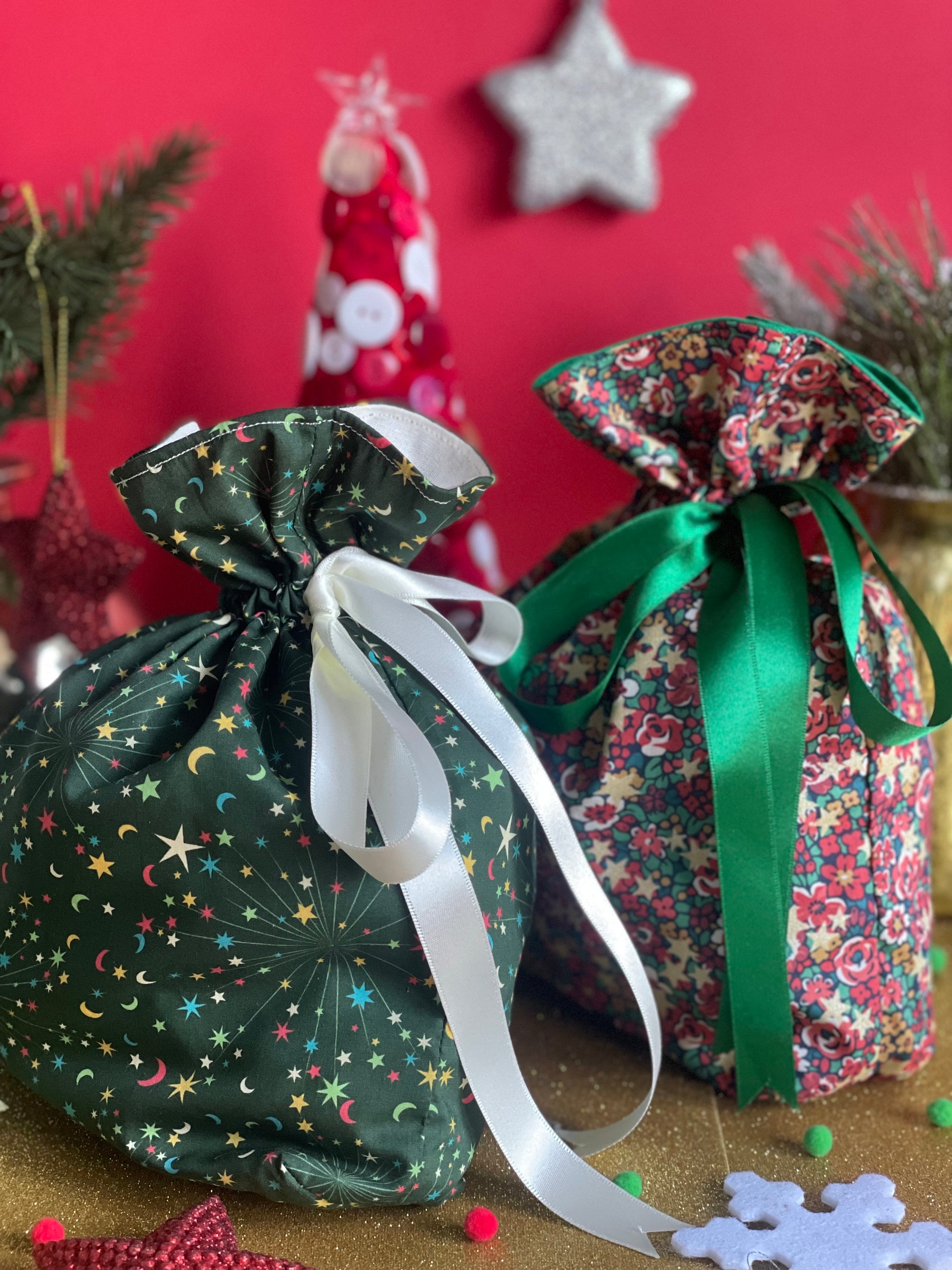 Handmade Liberty of London Christmas Drawstring Gift Bags Luxury Reusable Items Etsy