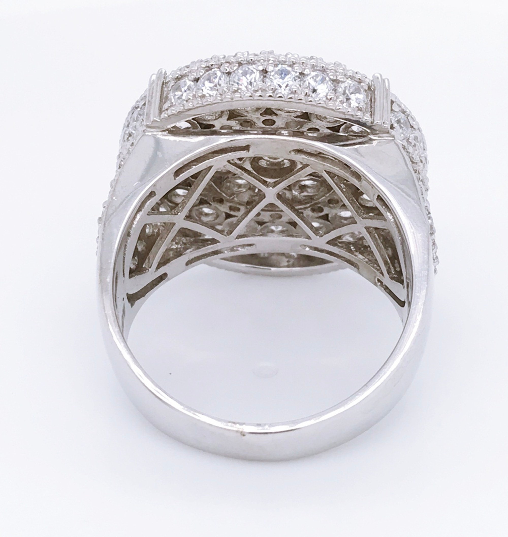 Cluster halo Diamond Ring For men/ Round Cut Diamond Men's | Etsy
