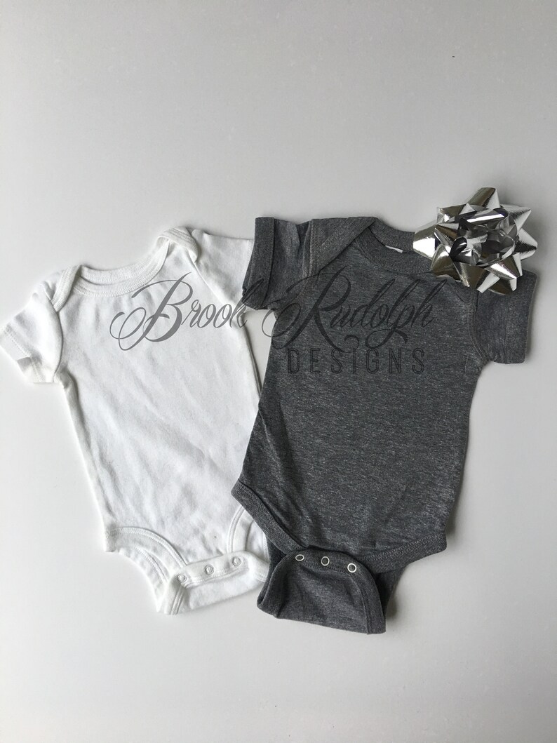 Download White and Charcoal Gray Baby Onesie Flat Lay Mock Up on ...