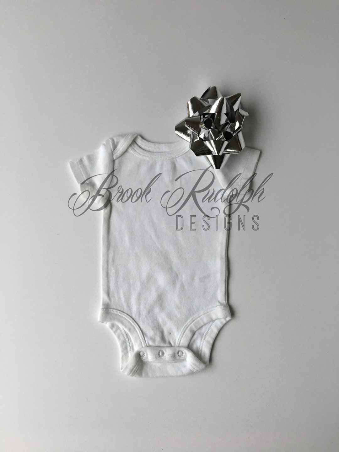 White Baby Onesie Flat Lay Mock up With Blank White Background Etsy