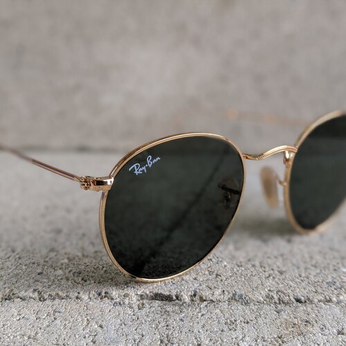 Round Metal Sunglasses Gold Unisex Rb 