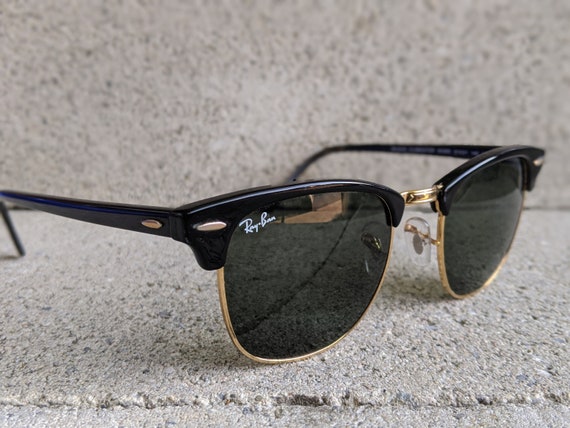 Vintage Ray-ban Clubmaster Sunglasses RB3016 Black and Gold - Etsy