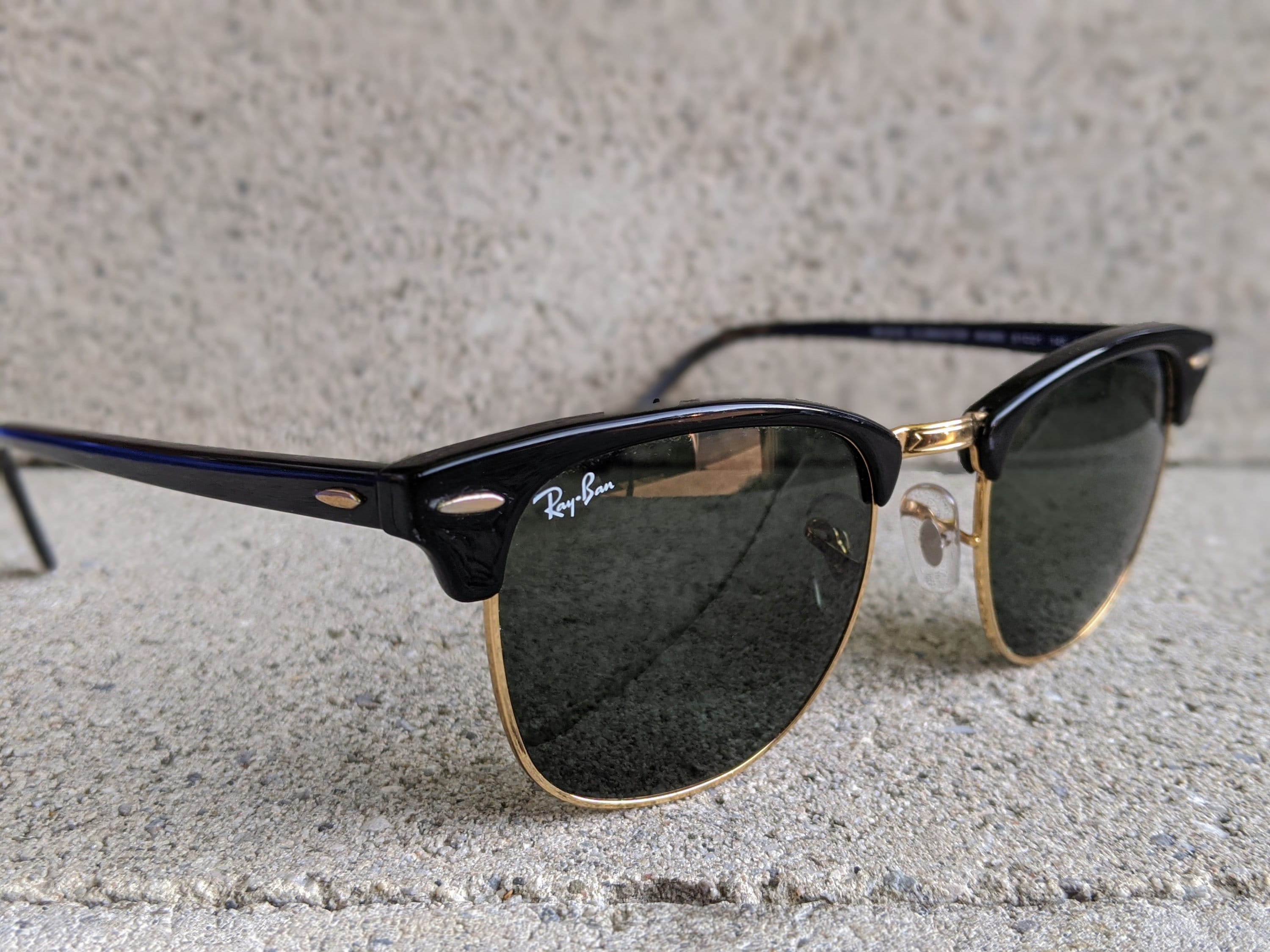 Vintage Ray-ban Clubmaster Sunglasses RB3016 Black and Gold - Etsy