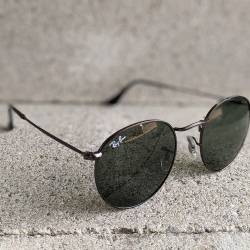 Ray-ban Sunglasses Round Metal Gunmetal / Black Unisex Black - Etsy