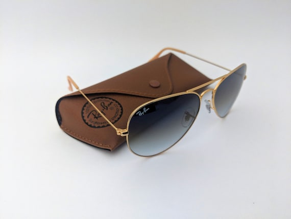 ray ban aviator gold blue gradient