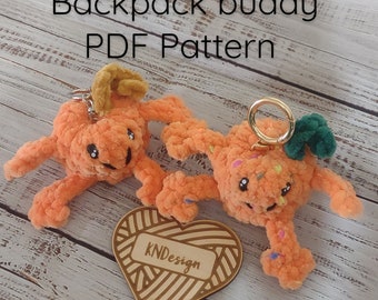 Petey the Pumpkin Crochet Backpack Buddy PDF Pattern
