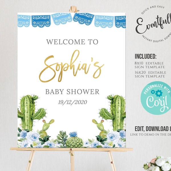 EDITABLE Fiesta Welcome Baby Shower Sign Taco Baby Shower Sign Taco Bout A Baby Shower Welcome Sign Fiesta Baby Shower Cactus Baby Shower