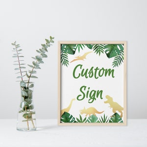 EDITABLE Baby Shower Sign Dinosaur Birthday Sign Custom Sign Baby Dinosaur T-Rex Instant Personalized Digital Download 8 x 10inch PDF JPG D1