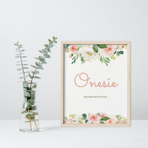 Floral Onesie Decoration Station Digital Download Instant Download  8 x 10 inch PDF JPG F1