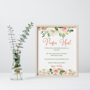 Floral Pacifier Hunt Instant Digital Download  8 x 10 inch JPG PDF F1