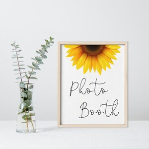 Photo Booth Sign Booth Sign Sunflower Photo Booth Sign Sunflower Sign Baby Sunflower Coed Baby Shower Digital Download 8x10 inch JPG PDF SF1