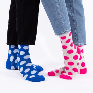 Bold Gift Set with 2 Pairs For Couples, Pack of 2 Polka Dots Socks, Matching Socks for Couples, Colorful Socks, Casual Unisex Socks