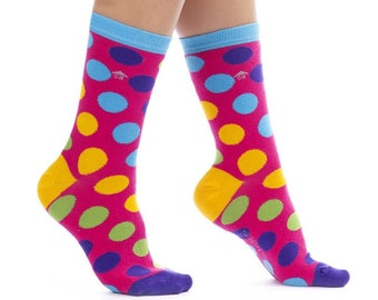 Colorful Polka Dot Cotton Socks, Fun Fashion Socks