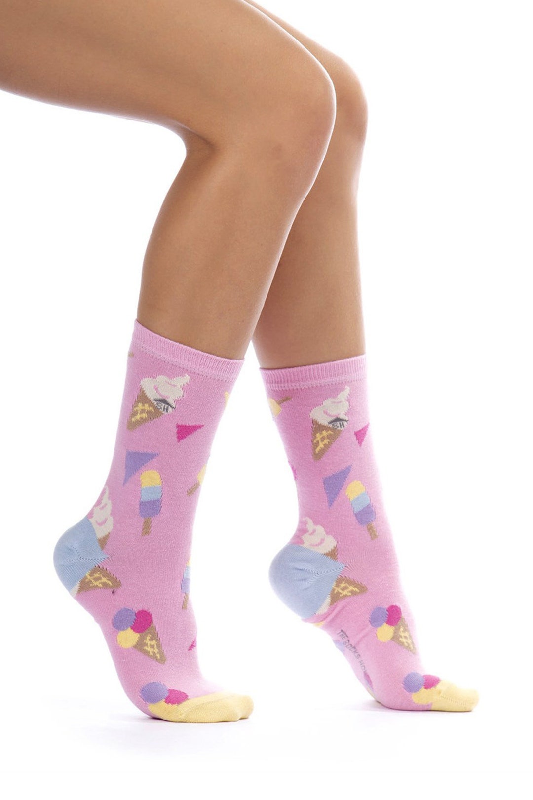 Ice Cream Design Socks, Ice Cream Pattern Socks, Happy Socks, Novelty