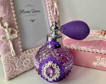 Perfume atomizer bulb | Etsy Handmade Embellished Perfume Bottle