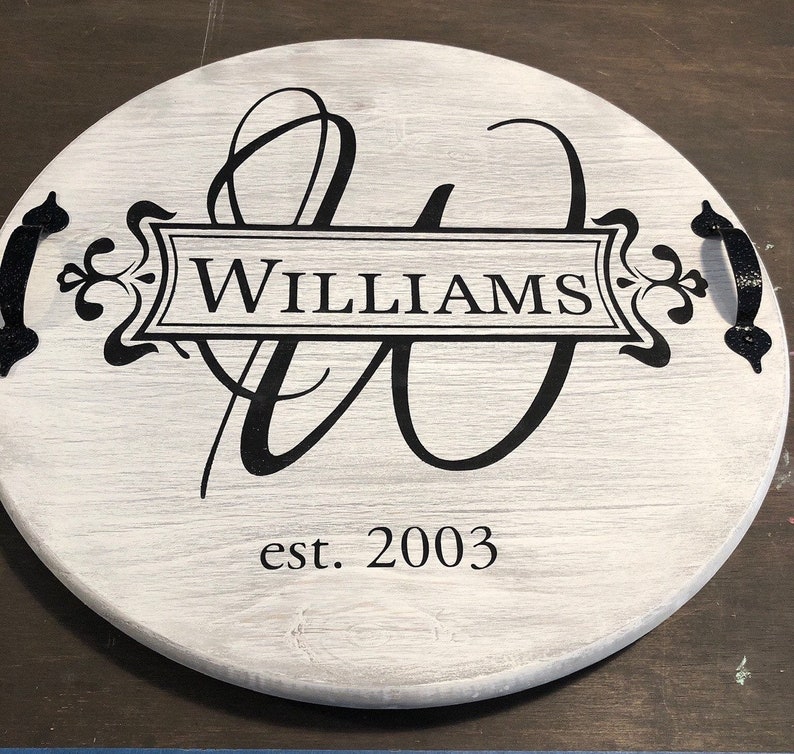 Initial With Last Name Lazy Susan 18 Etsy