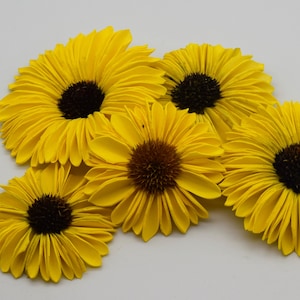 Sunflower Sola Wood Flowers, Wood Flowers, 10 cnt Sunflowers, DIY Crafts, Craft Kit, Crafts for Home, Kid's Craft Ideas, DIY Wedding Flowers image 1